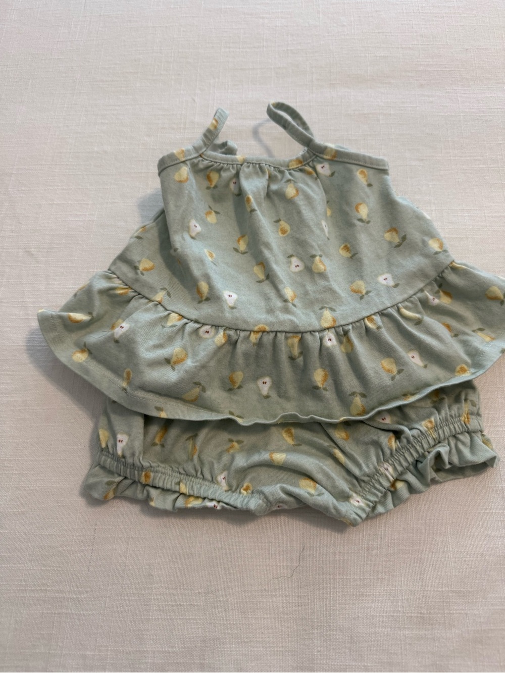 Gerber Green Pear Print Ruffle Diaper Cover Set